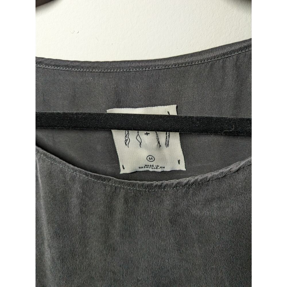Jamie + The Jones Navy 100% Silk T-Top - Picture 2 of 3